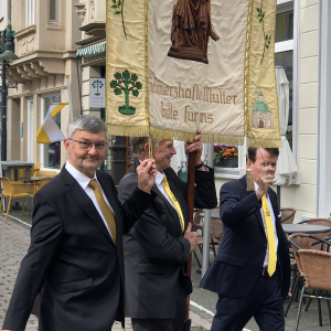 Empfangder Pilgergruppen